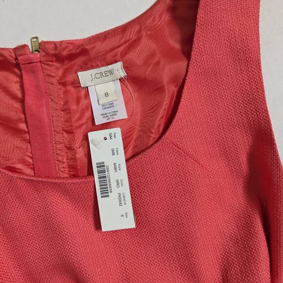 NWT J. Crew Textured Cotton/Modal Neon Rose Dress Size 8 - Picture 10 of 12